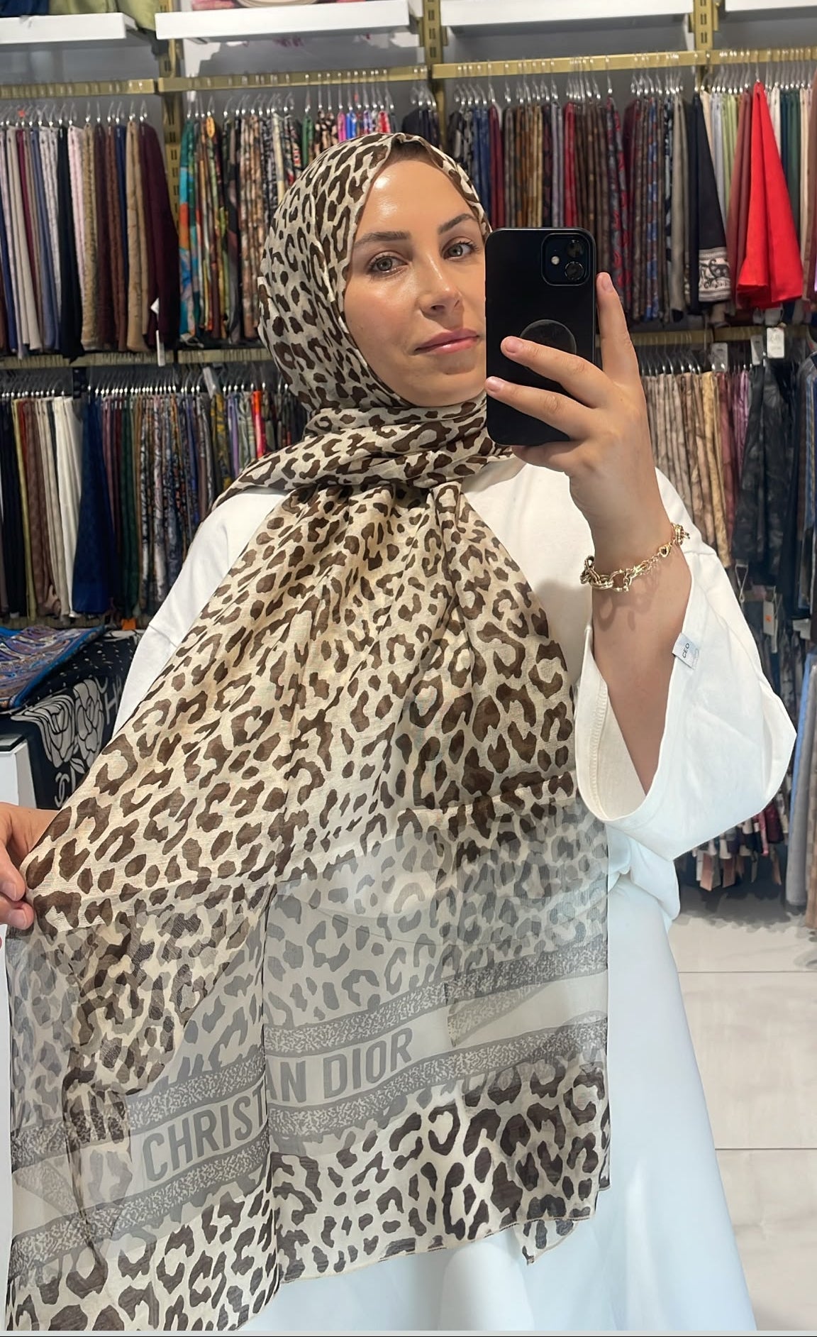 LEOPAR DESENLİ İTHAL TÜL ŞAL