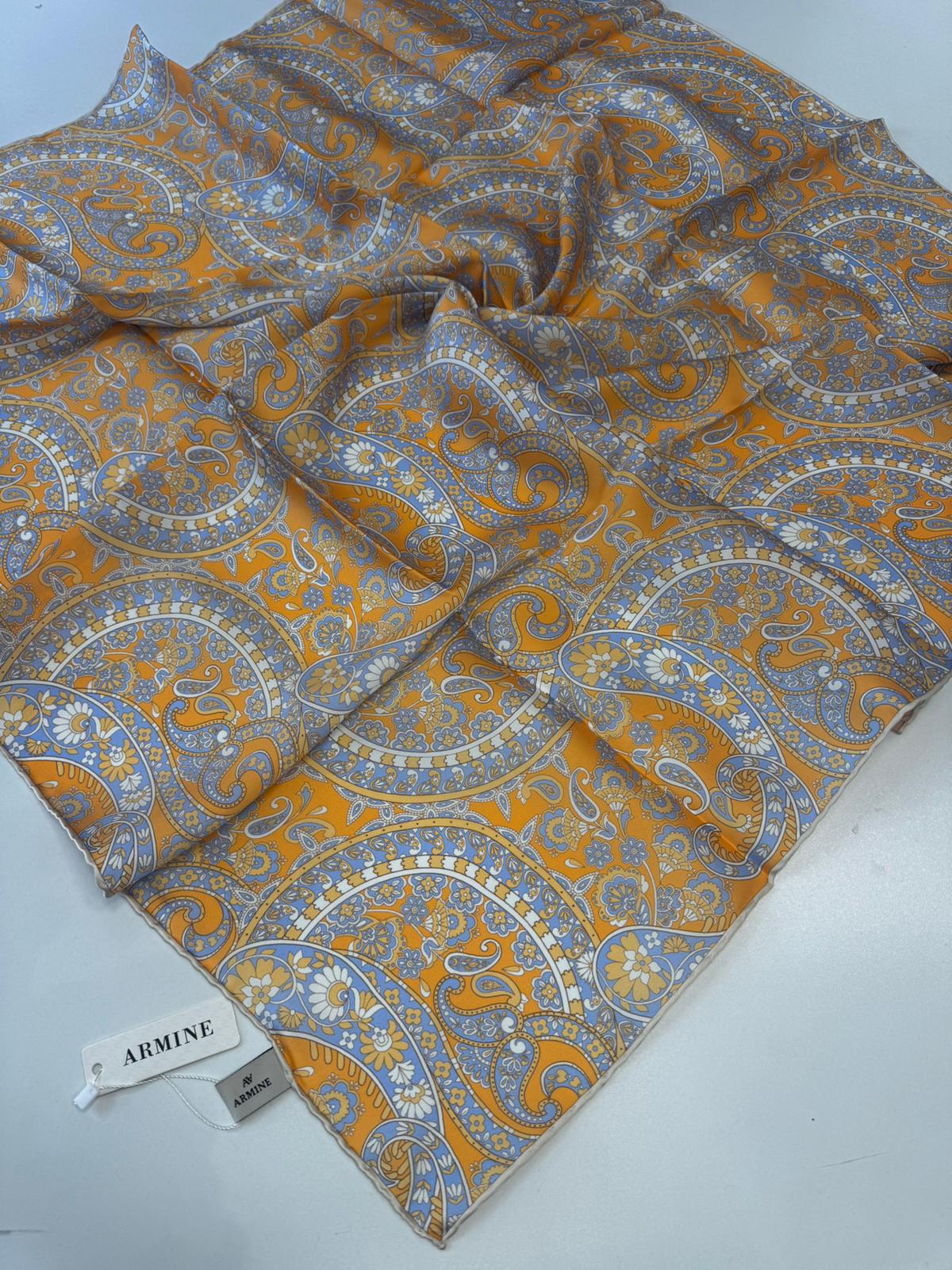 Armine Sura İpek Eşarp Etnik Desen