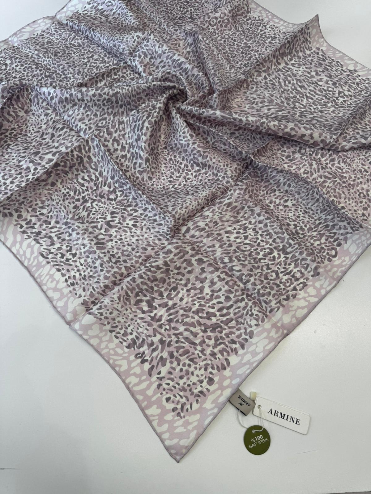 Armine Twill İpek Eşarp – Leopar Desen 🐆