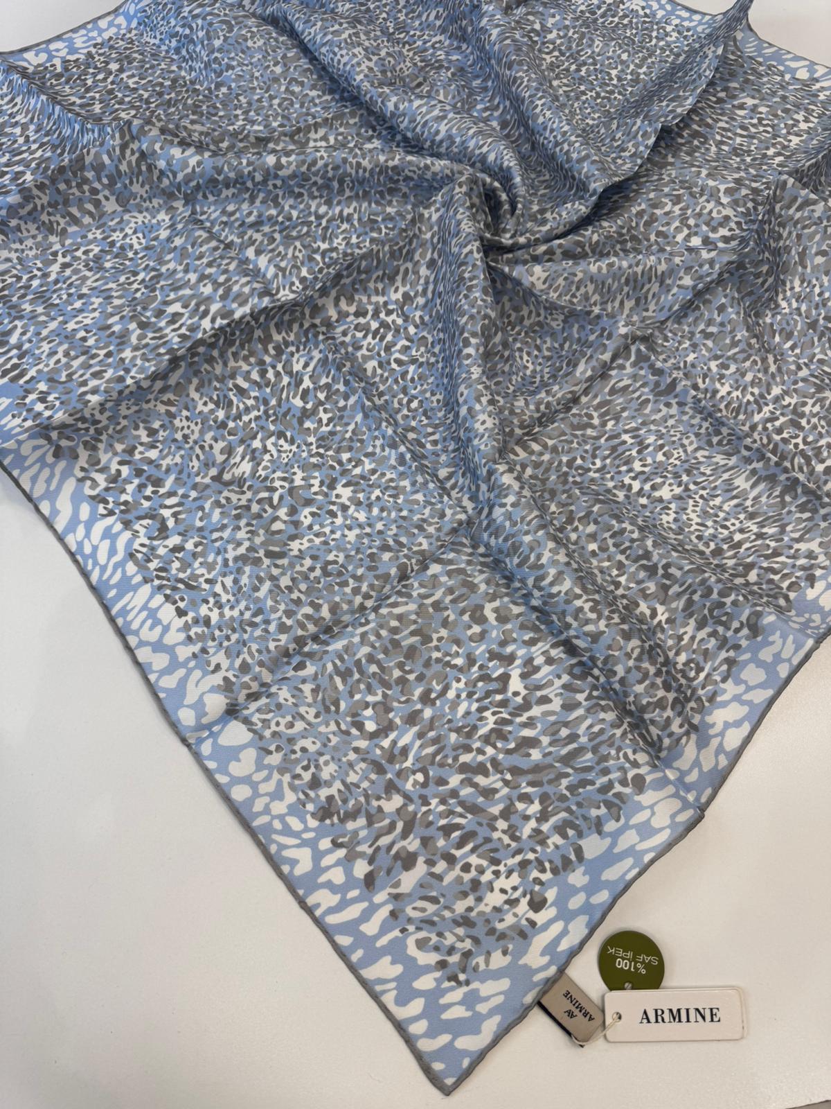 Armine Twill İpek Eşarp – Leopar Desen 🐆