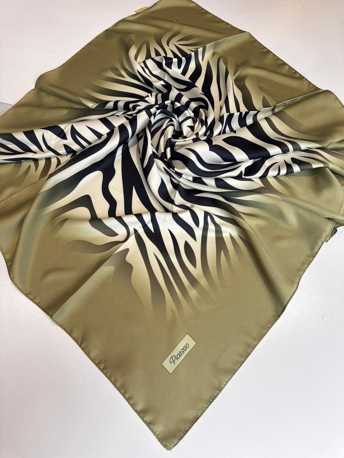 Picasso Zebra Desen Kristal Eşarp