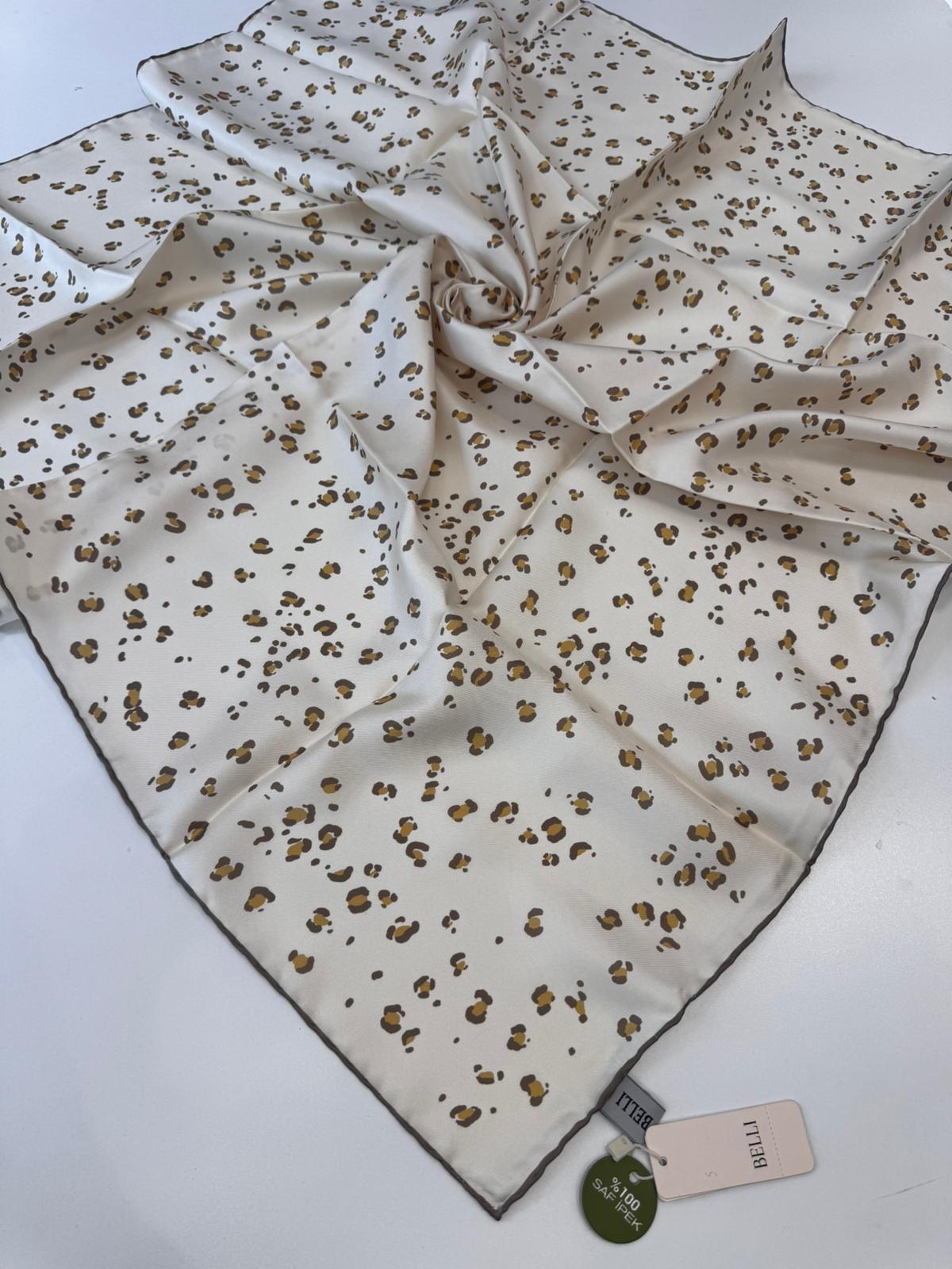 Belli Twill İpek Eşarp – Leopar Desen 🐆