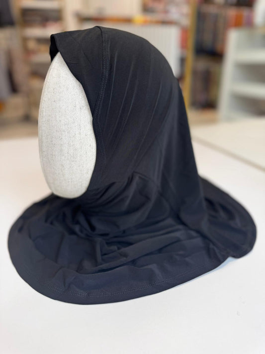 Siyah pratik hazır çocuk eşarbı