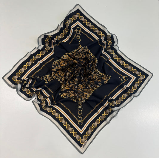 Cardion Gold Zincir Desenli Eşarp